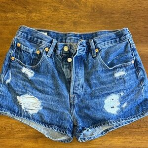 Levi's Distressed Blue Denim Women's Shorts 29
